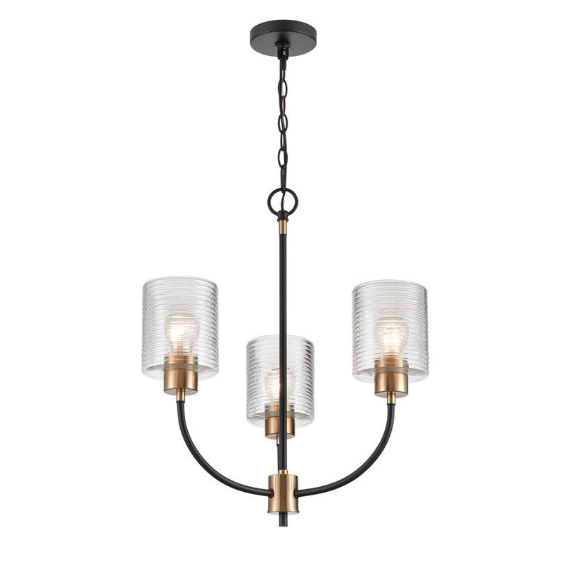 Millennium Lighting Renitta 3Lt Chandelier, Black/Modern Gold