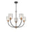 Millennium Lighting Renitta 5Lt Chandelier, Black/Modern Gold - 9425-MB-MG