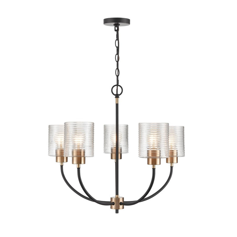 Millennium Lighting Renitta 5Lt Chandelier, Black/Modern Gold