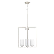 Millennium Luxx 4Lt 20" Pendant, Nickel/Ribbed Etched Opal White - 95004-BN
