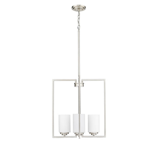 Millennium Luxx 4Lt 20" Pendant, Nickel/Ribbed Etched Opal White - 95004-BN