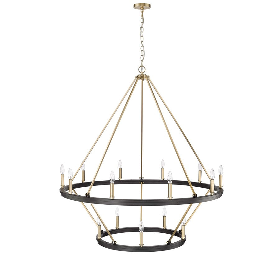 Millennium Lighting Carruth 15Lt Chandelier, Black/Modern Gold - 95015-MB-MG