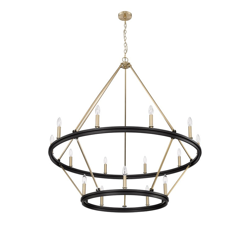 Millennium Lighting Carruth 15Lt Chandelier, Black/Modern Gold