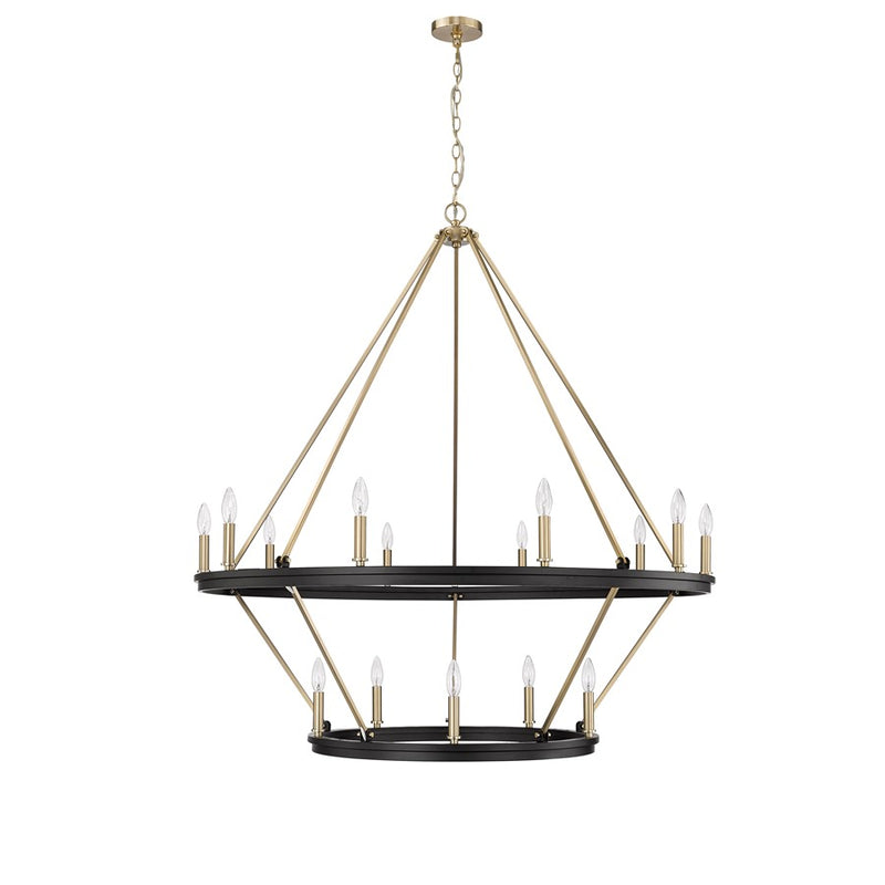 Millennium Lighting Carruth 15Lt Chandelier, Black/Modern Gold