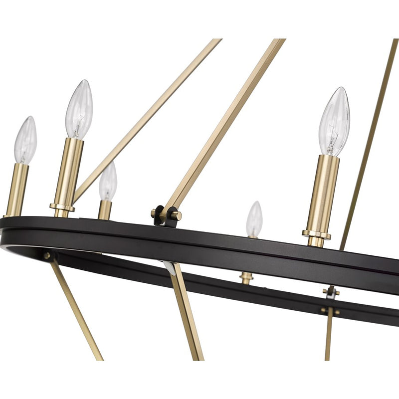 Millennium Lighting Carruth 15Lt Chandelier, Black/Modern Gold
