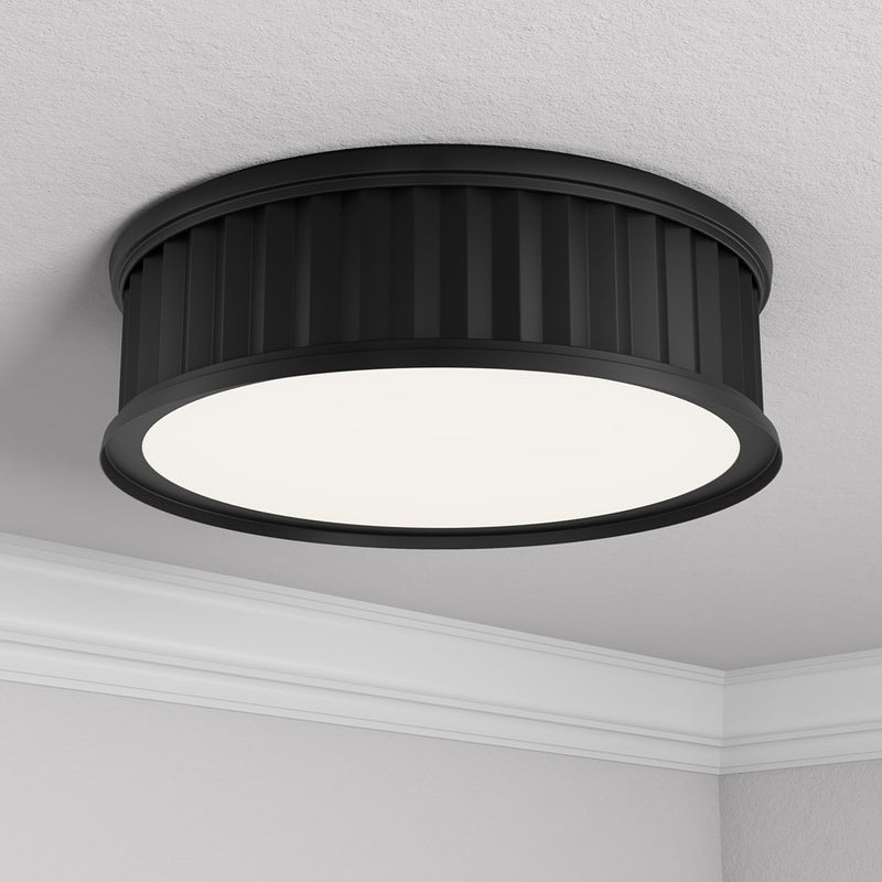 Millennium Lighting Corvella 3 Light Flush Mount, Matte Black