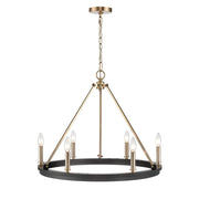 Millennium Lighting Carruth 5Lt Chandelier, Black/Modern Gold - 9506-MB-MG