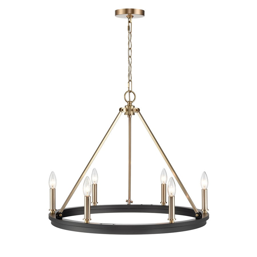 Millennium Lighting Carruth 5Lt Chandelier, Black/Modern Gold - 9506-MB-MG