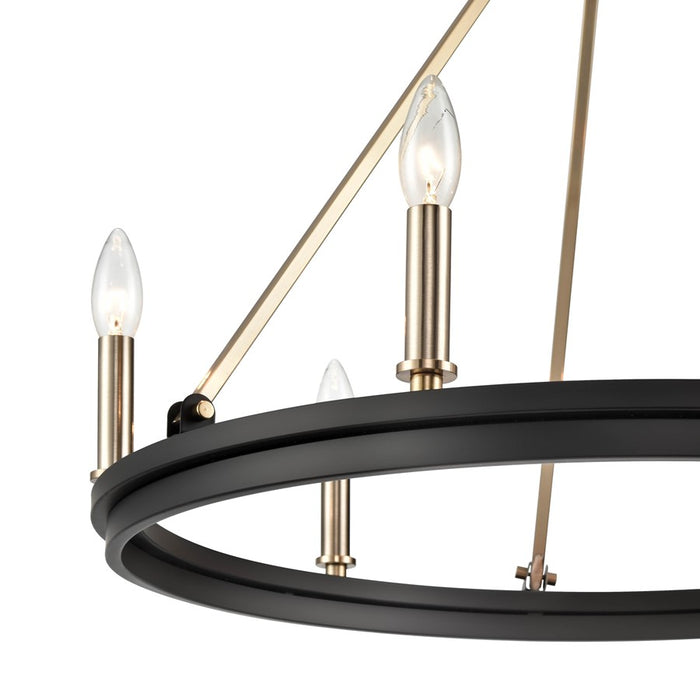 Millennium Lighting Carruth 5Lt Chandelier, Black/Modern Gold