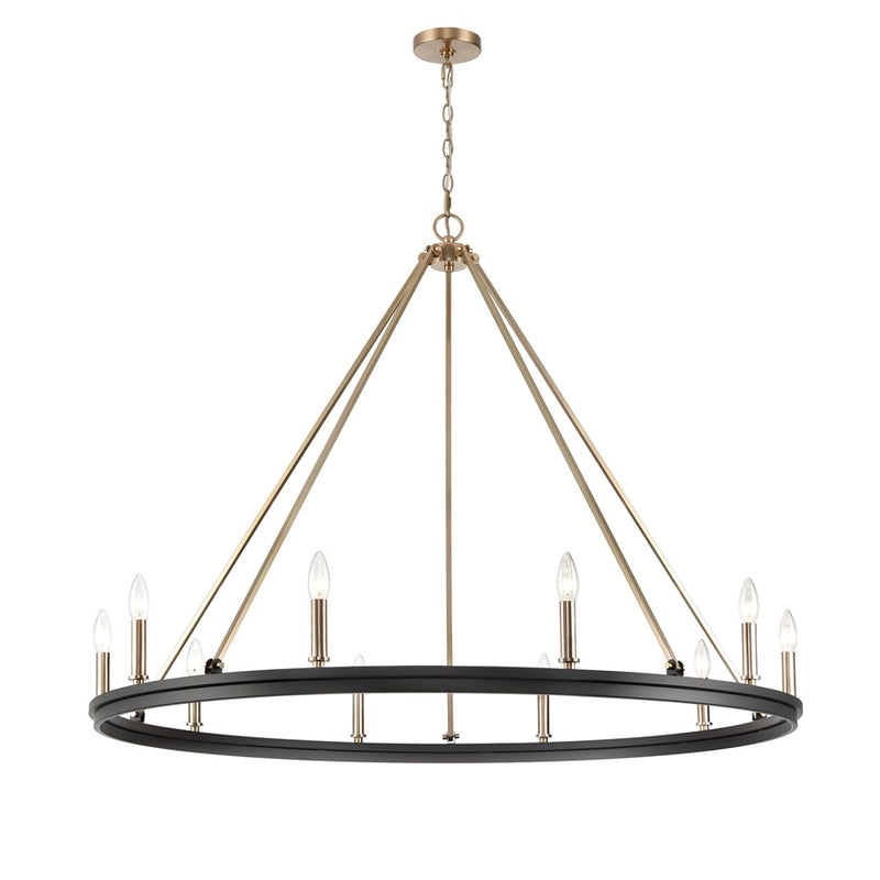 Millennium Lighting Carruth 1Lt Chandelier, Black/Modern Gold - 9510-MB-MG