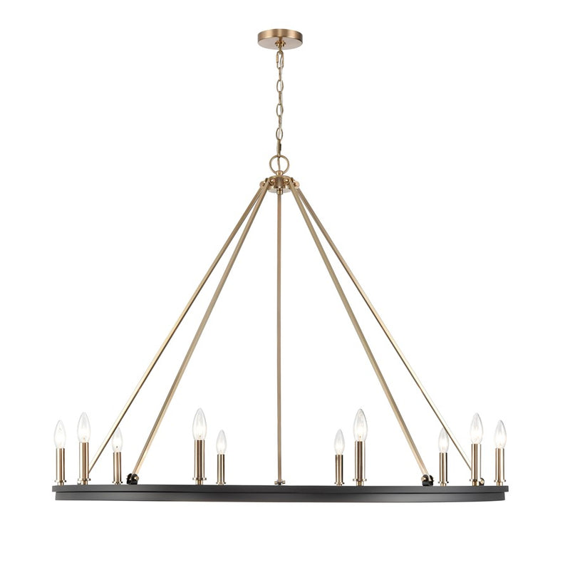 Millennium Lighting Carruth 1Lt Chandelier, Black/Modern Gold
