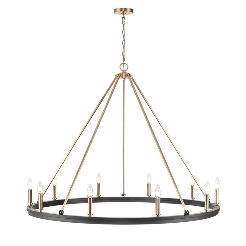 Millennium Lighting Carruth 1Lt Chandelier, Black/Modern Gold