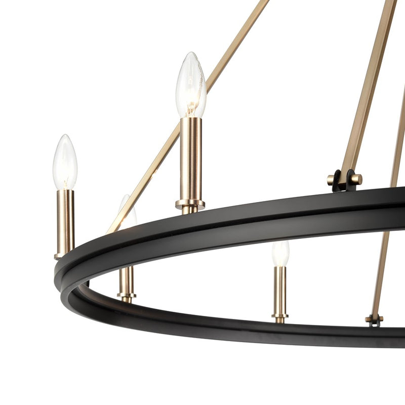 Millennium Lighting Carruth 1Lt Chandelier, Black/Modern Gold