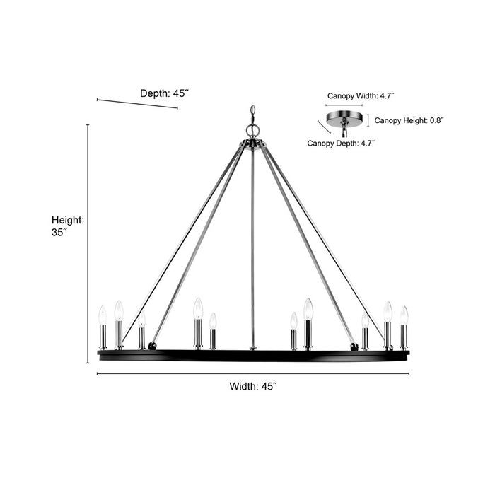 Millennium Lighting Carruth 1Lt Chandelier, Modern Gold