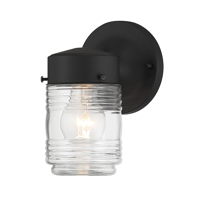 Millennium Lighting Bravyn 1Lt Outdoor Wall Sconce, Black/Clear - 95101-PBK