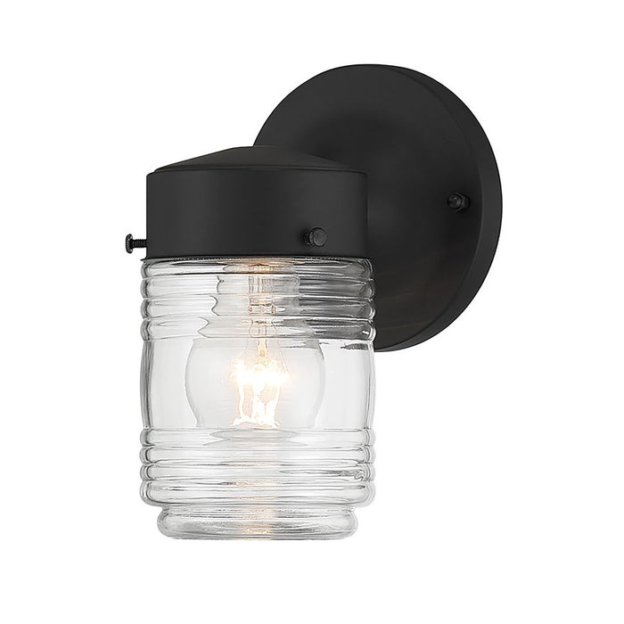 Millennium Lighting Bravyn 1Lt Outdoor Wall Sconce, Black/Clear - 95101-PBK