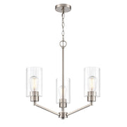 Millennium Lighting Beverlly 3Lt 21" Chandelier, Nickel/Clear Beveled - 9513-BN