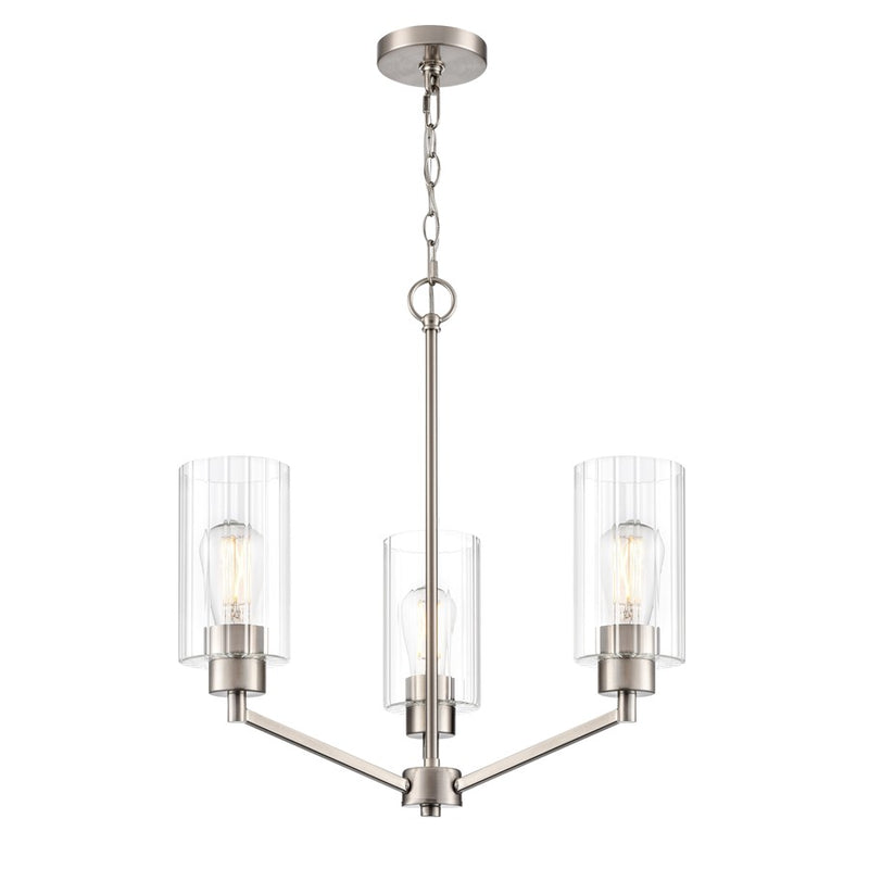 Millennium Lighting Beverlly 3Lt 21" Chandelier, Nickel/Clear Beveled - 9513-BN