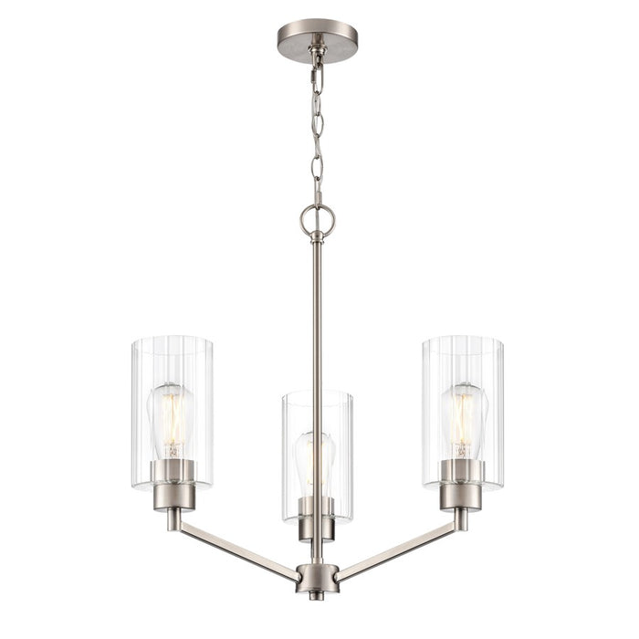Millennium Lighting Beverlly 3Lt 21" Chandelier, Nickel/Clear Beveled - 9513-BN