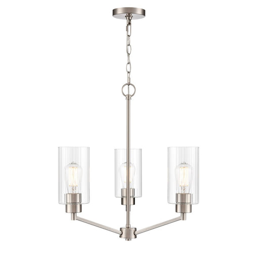 Millennium Lighting Beverlly 3Lt 21" Chandelier, Nickel/Clear Beveled