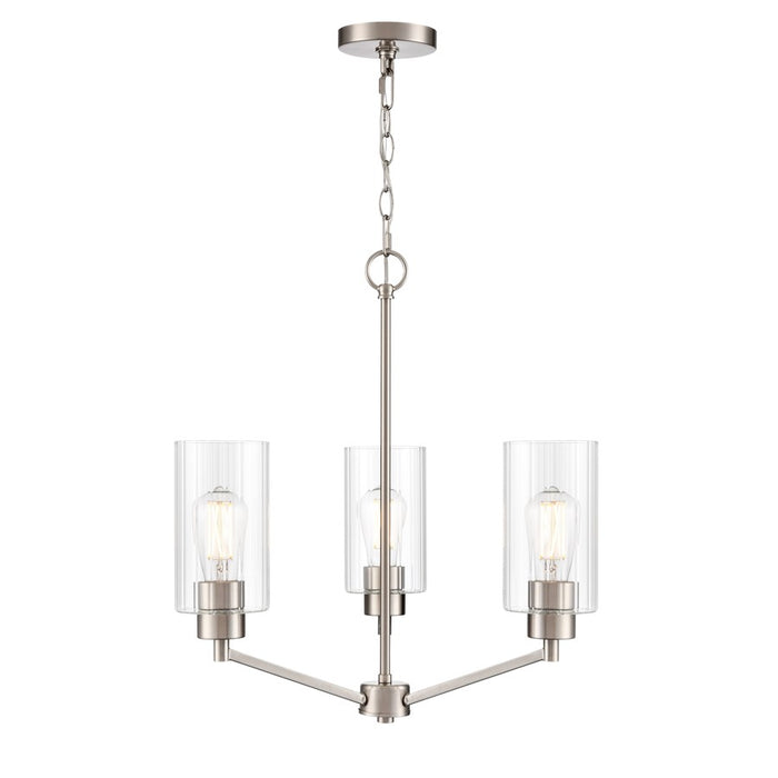 Millennium Lighting Beverlly 3Lt 21" Chandelier, Nickel/Clear Beveled