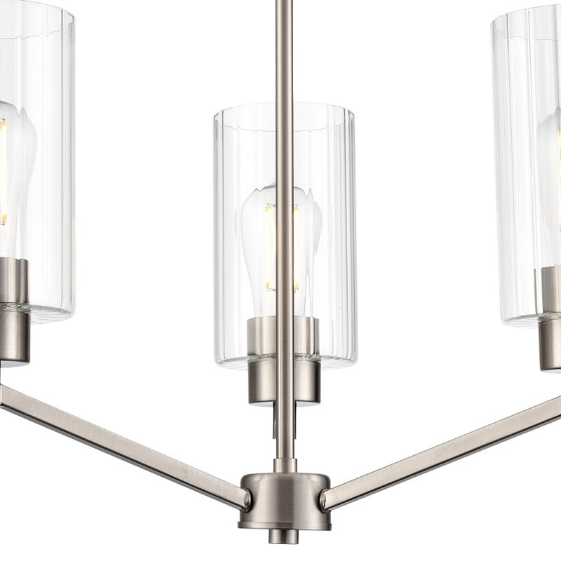 Millennium Lighting Beverlly 3Lt 21" Chandelier, Nickel/Clear Beveled