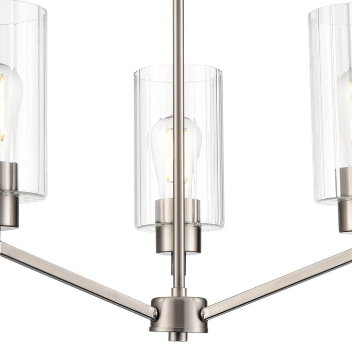 Millennium Lighting Beverlly 3Lt 21" Chandelier, Nickel/Clear Beveled