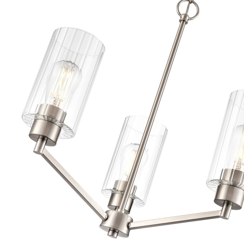 Millennium Lighting Beverlly 3Lt 21" Chandelier, Nickel/Clear Beveled