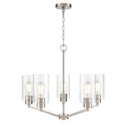 Millennium Lighting Beverlly 5Lt 26" Chandelier, Nickel/Clear Beveled - 9515-BN