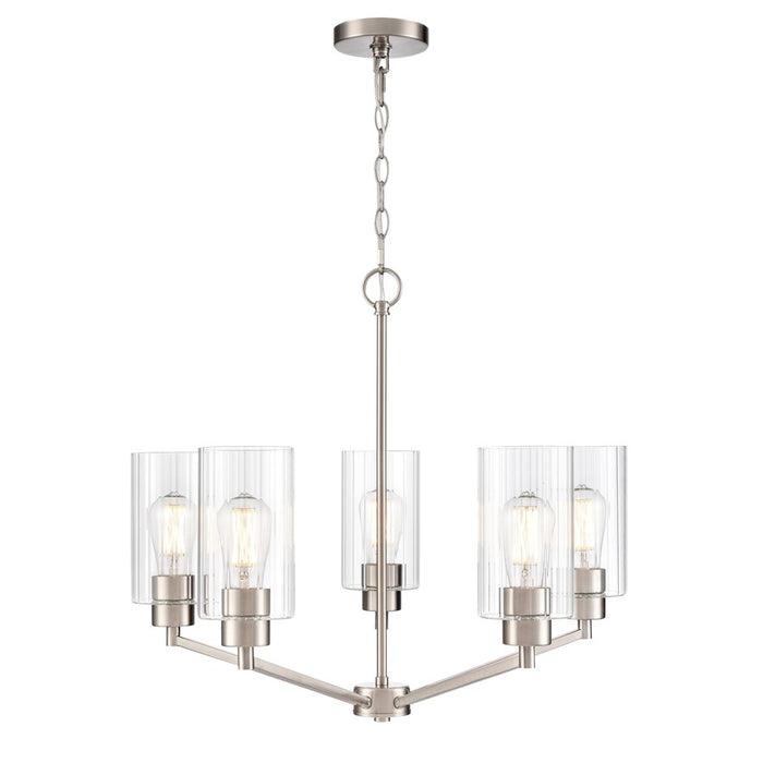 Millennium Lighting Beverlly 5Lt 26" Chandelier, Nickel/Clear Beveled - 9515-BN