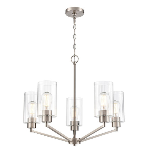 Millennium Lighting Beverlly 5Lt 26" Chandelier, Nickel/Clear Beveled