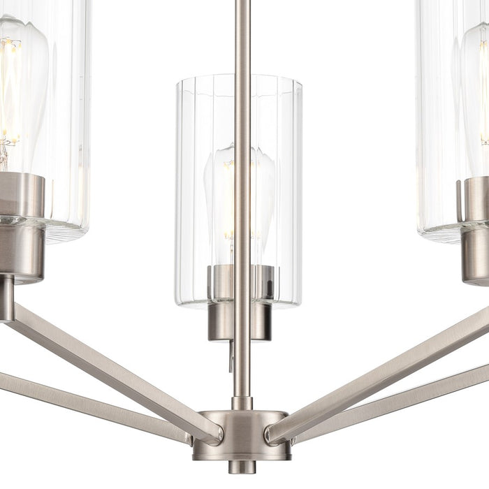 Millennium Lighting Beverlly 5Lt 26" Chandelier, Nickel/Clear Beveled