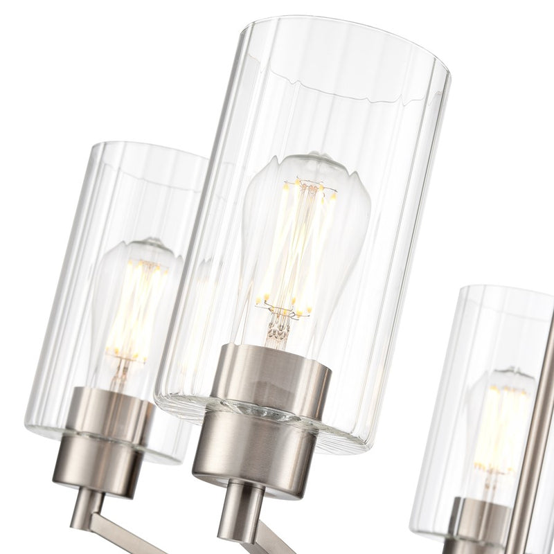Millennium Lighting Beverlly 5Lt 26" Chandelier, Nickel/Clear Beveled