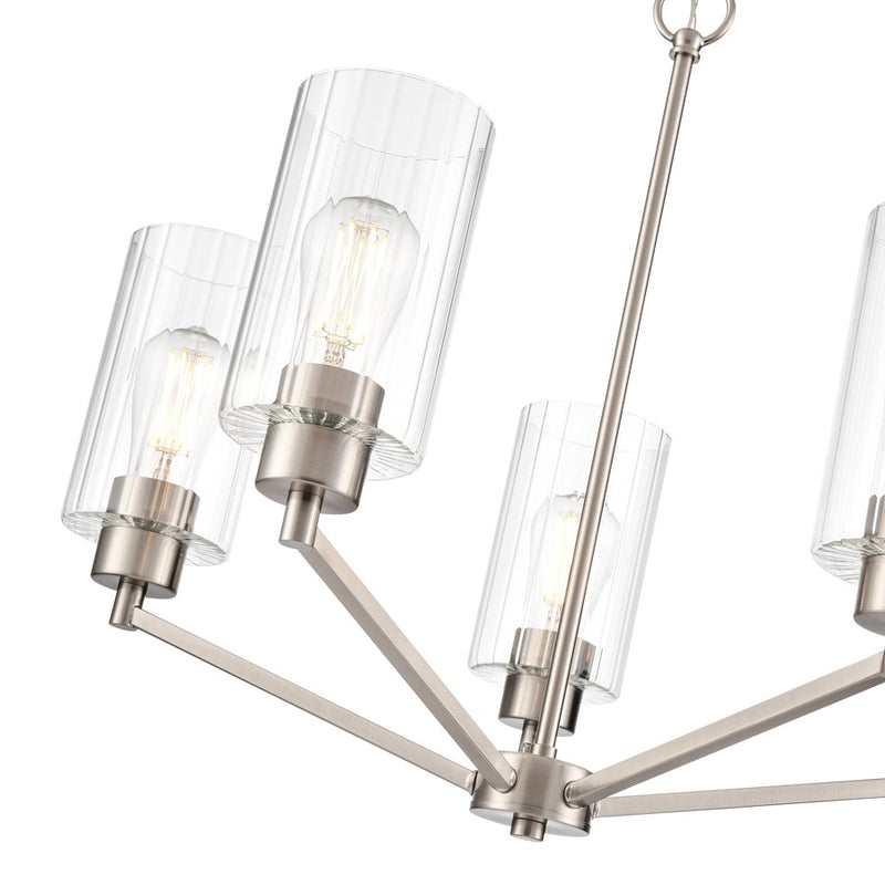Millennium Lighting Beverlly 5Lt 26" Chandelier, Nickel/Clear Beveled