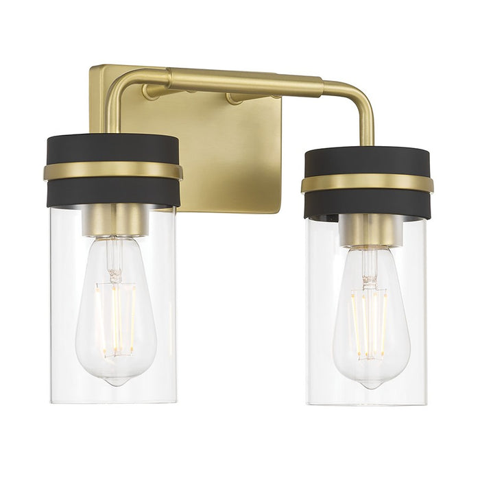 Millennium Marbridge 2Lt Bathroom Vanity Light, Brass/Clear - 95202-VB-MB