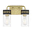 Millennium Marbridge 2Lt Bathroom Vanity Light, Brass/Clear