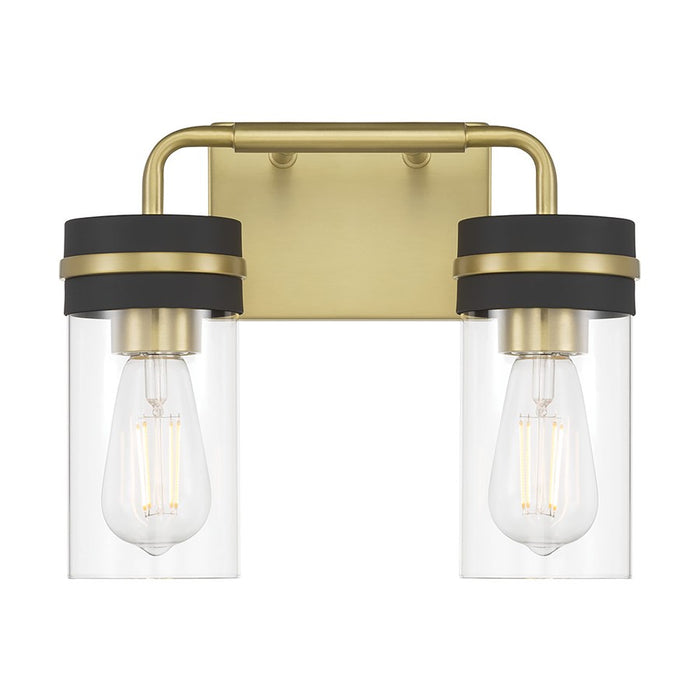 Millennium Marbridge 2Lt Bathroom Vanity Light, Brass/Clear