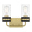 Millennium Marbridge 2Lt Bathroom Vanity Light, Brass/Clear