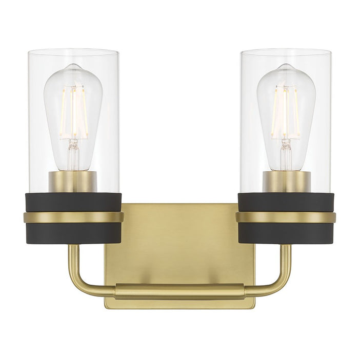 Millennium Marbridge 2Lt Bathroom Vanity Light, Brass/Clear