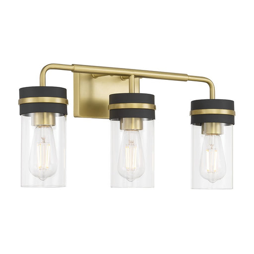 Millennium Marbridge 3Lt Bathroom Vanity Light, Brass/Clear - 95203-VB-MB