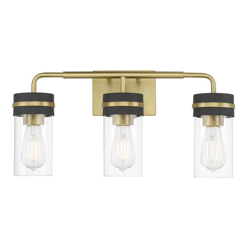 Millennium Marbridge 3Lt Bathroom Vanity Light, Brass/Clear