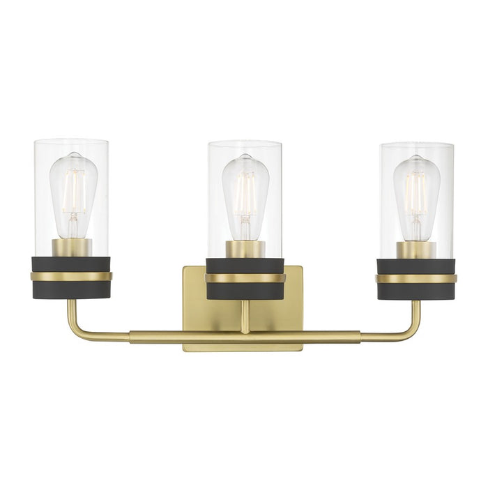 Millennium Marbridge 3Lt Bathroom Vanity Light, Brass/Clear