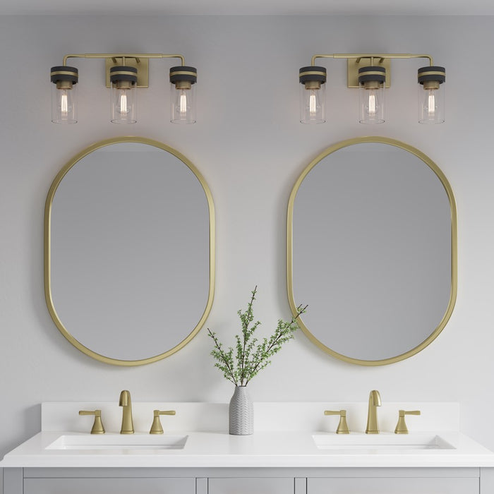 Millennium Marbridge 3Lt Bathroom Vanity Light, Brass/Clear