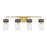 Millennium Marbridge 4Lt Bathroom Vanity Light, Brass/Clear