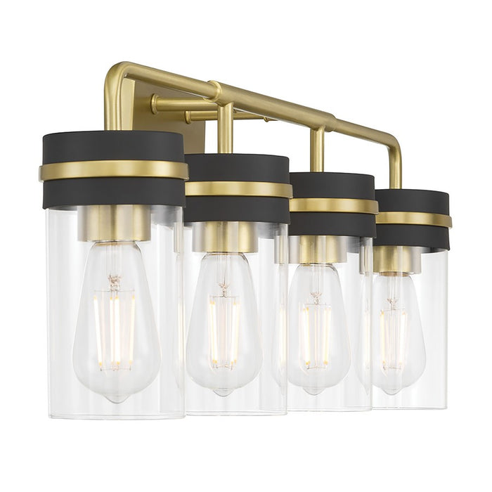 Millennium Marbridge 4Lt Bathroom Vanity Light, Brass/Clear