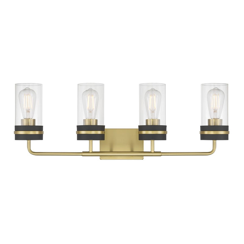 Millennium Marbridge 4Lt Bathroom Vanity Light, Brass/Clear