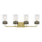 Millennium Marbridge 4Lt Bathroom Vanity Light, Brass/Clear