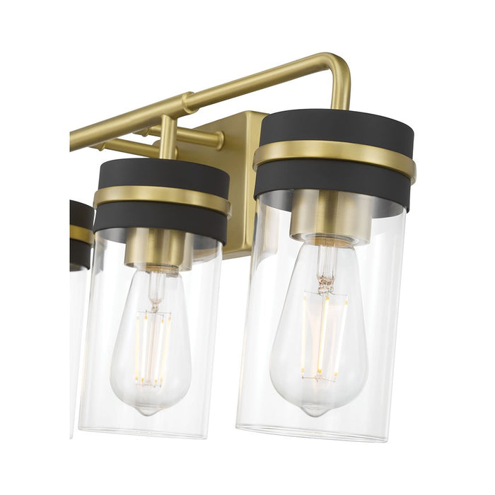 Millennium Marbridge 4Lt Bathroom Vanity Light, Brass/Clear