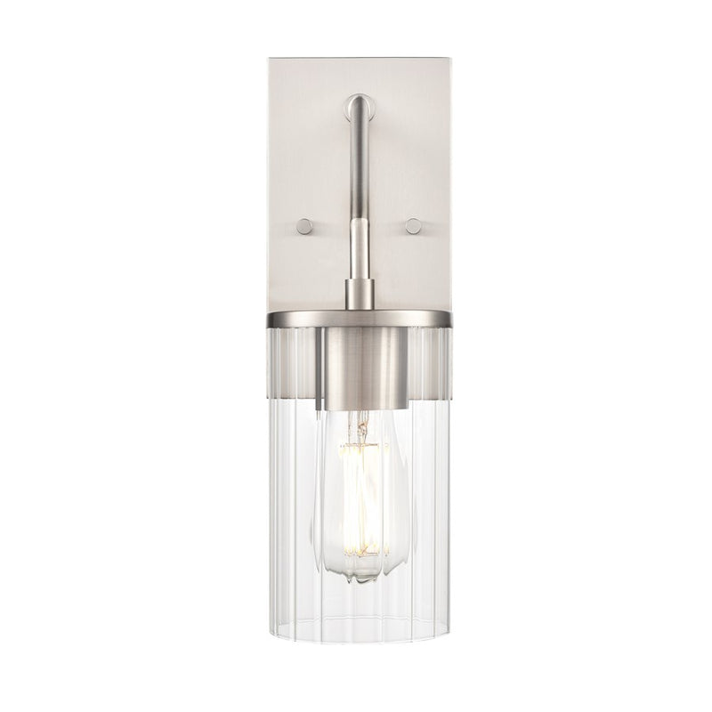 Millennium Lighting Beverlly 1Lt 14" Wall Sconce, Nickel/Clear Beveled