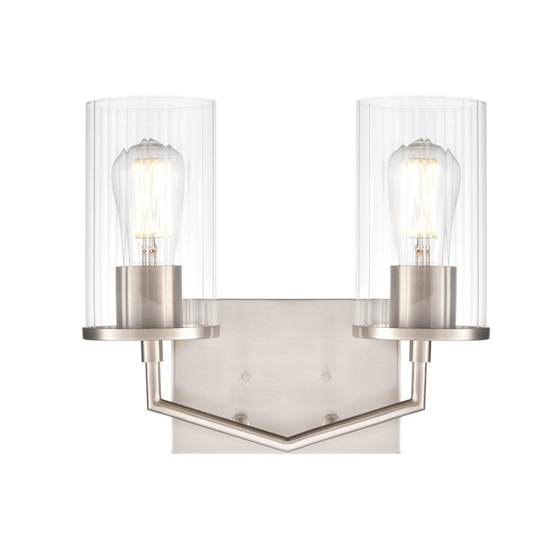 Millennium Lighting Beverlly 2Lt 13" Vanity, Nickel/Clear Beveled